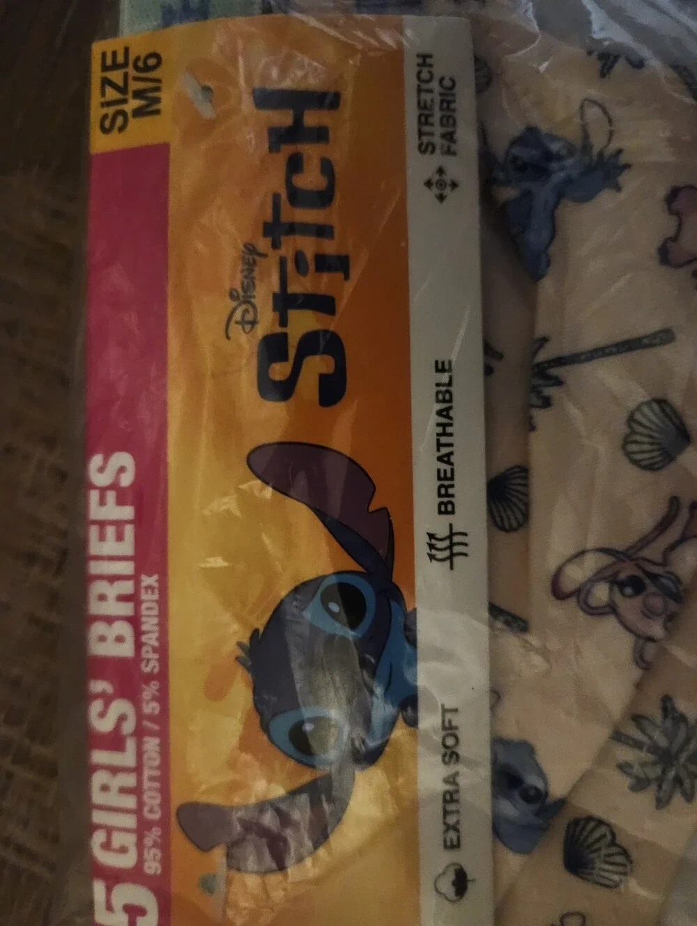 5pk Disney Lilo & Stitch Girls' Briefs - Purple and Peach